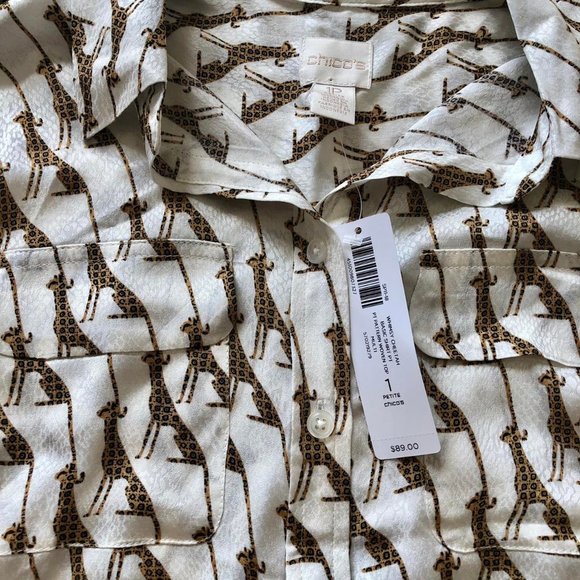 Chico's Tops - — NWT Cheetah Button Up Blouse —